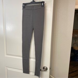 JEGGOLOGY Mock Pocket Rib Knit Cotton Raw-edge Jeggings L/XL Gray Preowned
